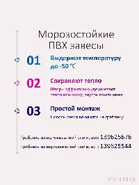 ПВХ завеса, ламель морозостойкая 4x400мм, 2,5м