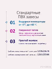 Завеса ПВХ ламель 2x200мм, Высота 2,4м